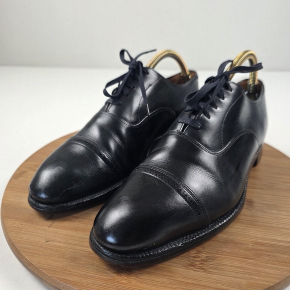 Brooks Brothers Shoes Mens Size 7.5 D Black Leather Cap Toe Oxford Made England main image 8